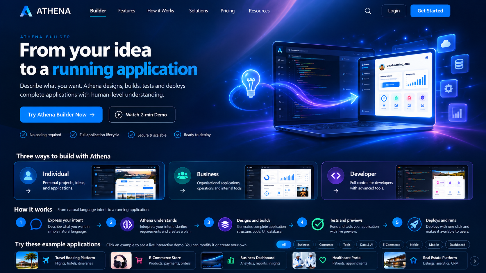 Blaise application builder landing page